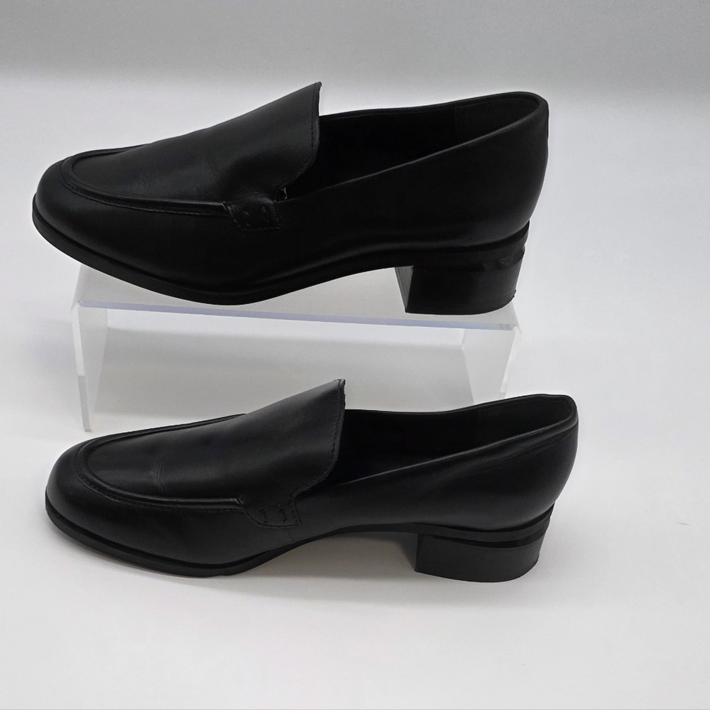 Franco Sarto Sleek Black Leather Loafer Size 8 New Without Box.